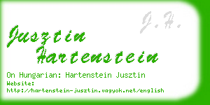 jusztin hartenstein business card